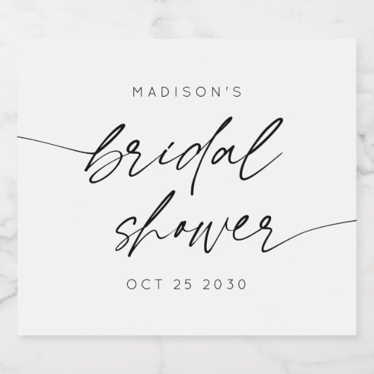 Einfaches Minimales Brautparty-Skript | SCHWARZ-WE Schaumweinetikett (Einzelnes Label)