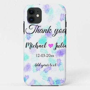 Einfaches minimales Danke Paar Name Herz Glitter Case-Mate iPhone Hülle