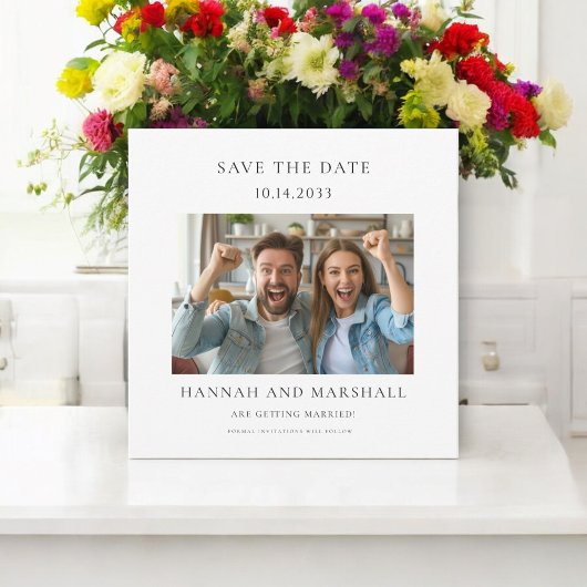 Einfaches minimales Foto Save the Date Einladung