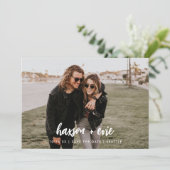 Einfaches Minimales Foto Save the Date große Namen (Stehend Vorderseite)