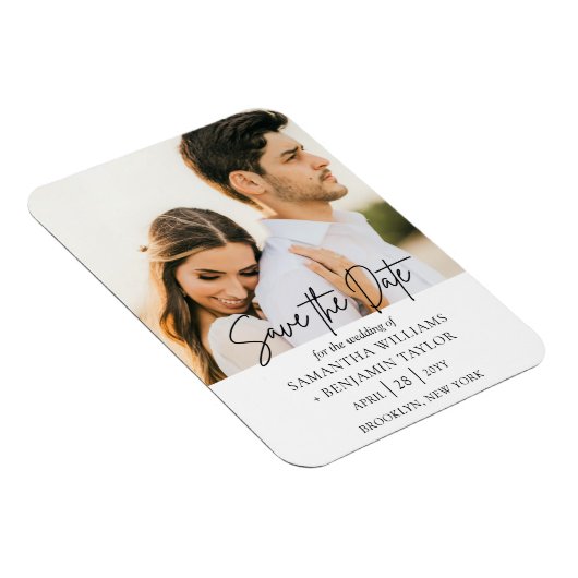 Einfaches Minimales Foto Speichern der Datumsmagne Magnet (Rechte Seite)