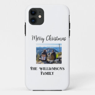 einfaches minimales frohe Weihnachten Familienname Case-Mate iPhone Hülle