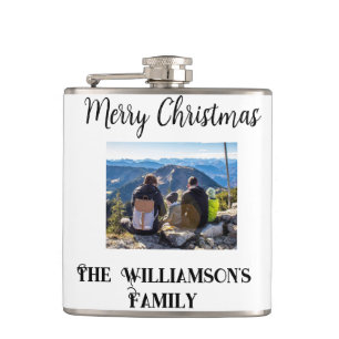 einfaches minimales frohe Weihnachten Familienname Flachmann