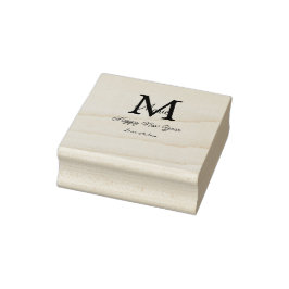 einfaches minimales frohes neues jahr monogramm gr gummistempel