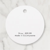 Einfaches Minimales Geschäft mit dem Logo "Kraft S Geschenkanhänger (Rückseite)