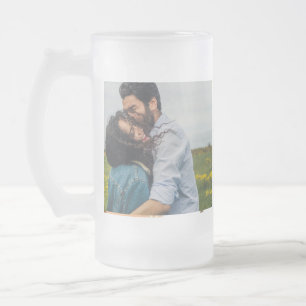 einfaches minimales individuelles Namensmonogramm  Mattglas Bierglas
