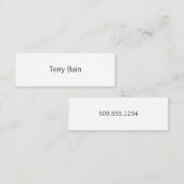 Einfaches minimales Mittelvorderes und hinter Telefonnummerkarte (Vorne/Hinten)