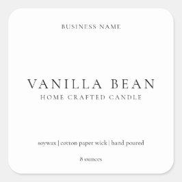 Einfaches minimales, modernes Candle-Produkt-Label Quadratischer Aufkleber