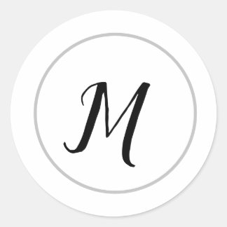 EINFACHES MINIMALES MONOGRAMM ELEGANTE SCHLÜSSELAN RUNDER AUFKLEBER