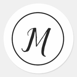 EINFACHES MINIMALES MONOGRAMM ELEGANTE SCHLÜSSELAN RUNDER AUFKLEBER
