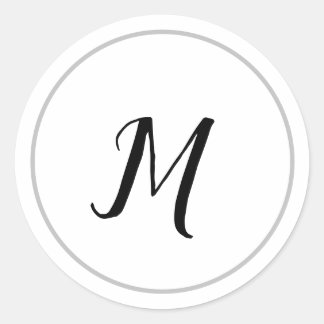 EINFACHES MINIMALES MONOGRAMM ELEGANTE SCHLÜSSELAN RUNDER AUFKLEBER