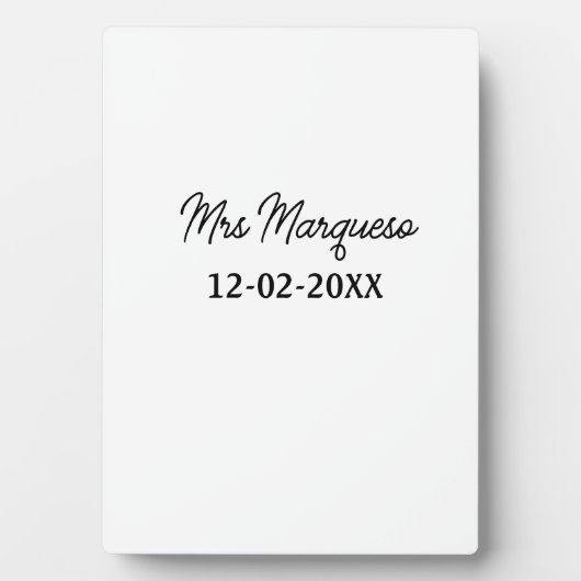 einfaches minimales Monogramm Frau Herr Name Datum Fotoplatte (Vorderseite)