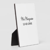 einfaches minimales Monogramm Frau Herr Name Datum Fotoplatte (Seite)