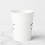 einfaches minimales Monogramm Frau Herr Name Datum Pappbecher (Links)