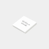 einfaches minimales Monogramm Frau Herr Name Datum Post-it Klebezettel (angewinkelt)