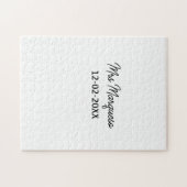 einfaches minimales Monogramm Frau Herr Name Datum Puzzle (Horizontal)