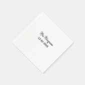 einfaches minimales Monogramm Frau Herr Name Datum Serviette (Ecke)