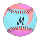 einfaches minimales Monogramm-Logo personalisierte Baseball (Rückseite)