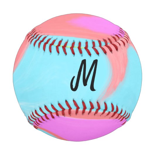 einfaches minimales Monogramm-Logo personalisierte Baseball (Vorderseite)