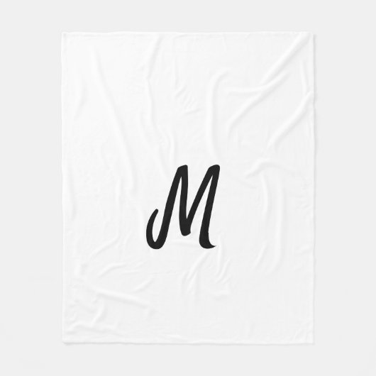 einfaches minimales Monogramm-Logo personalisierte Fleecedecke (Vorderseite)