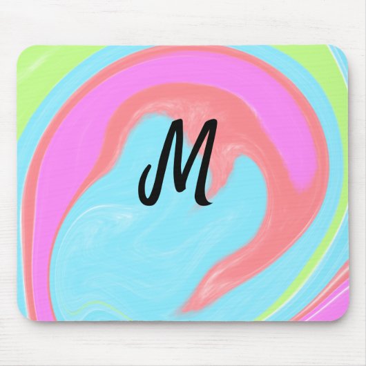 einfaches minimales Monogramm-Logo personalisierte Mousepad (Vorne)