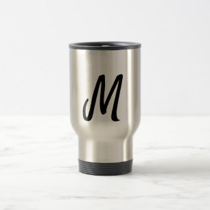 einfaches minimales Monogramm-Logo personalisierte Reisebecher