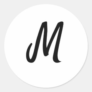 einfaches minimales Monogramm-Logo personalisierte Runder Aufkleber