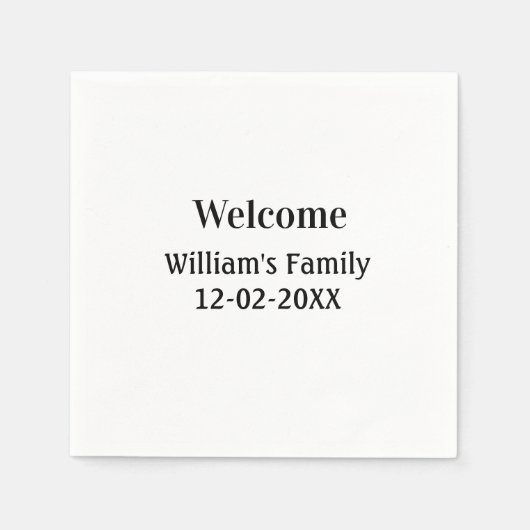 einfaches minimales Monogramm-Logo personalisierte Serviette (Vorderseite)