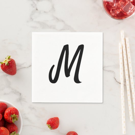 einfaches minimales Monogramm-Logo personalisierte Serviette (Beispiel)