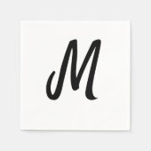 einfaches minimales Monogramm-Logo personalisierte Serviette (Vorderseite)