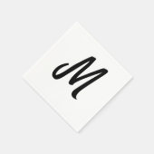 einfaches minimales Monogramm-Logo personalisierte Serviette (Ecke)