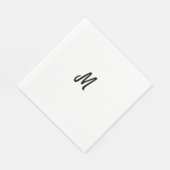 einfaches minimales Monogramm-Logo personalisierte Serviette (Ecke)