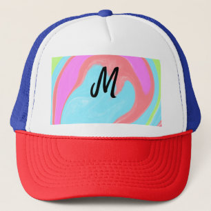 einfaches minimales Monogramm-Logo personalisierte Truckerkappe