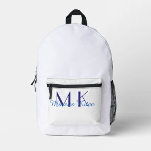 einfaches minimales Monogramm personalisierter Nam Bedruckter Rucksack
