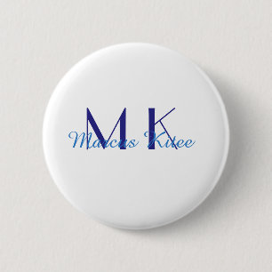 einfaches minimales Monogramm personalisierter Nam Button