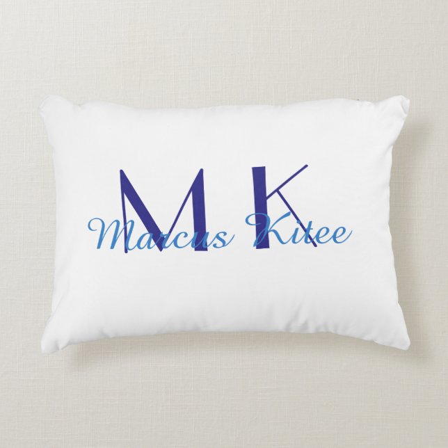 einfaches minimales Monogramm personalisierter Nam Dekokissen (Vorderseite)