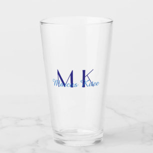einfaches minimales Monogramm personalisierter Nam Glas
