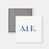 einfaches minimales Monogramm personalisierter Nam Magnet (Vorderseite/Rückseite)