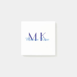 einfaches minimales Monogramm personalisierter Nam Post-it Klebezettel