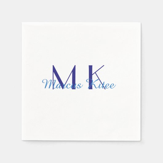 einfaches minimales Monogramm personalisierter Nam Serviette (Vorderseite)
