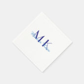 einfaches minimales Monogramm personalisierter Nam Serviette (Ecke)