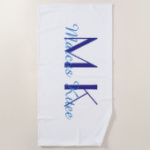 einfaches minimales Monogramm personalisierter Nam Strandtuch (Vorderseite)