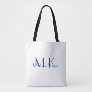 einfaches minimales Monogramm personalisierter Nam Tasche