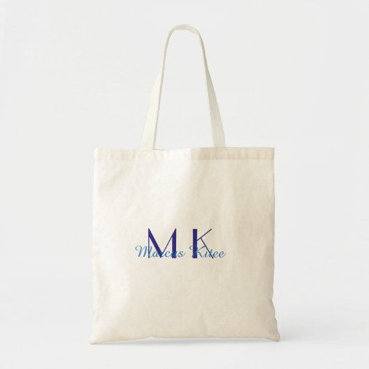 einfaches minimales Monogramm personalisierter Nam Tragetasche (Vorne)