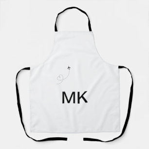 Einfaches minimales Monogramm Text hinzufügen Reis Schürze