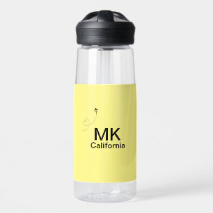 Einfaches minimales Monogramm Text hinzufügen Reis Trinkflasche