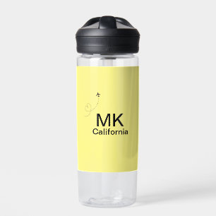 Einfaches minimales Monogramm Text hinzufügen Reis Trinkflasche