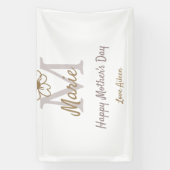einfaches minimales Muttertags-Monogramm goldgrau Banner (Vertikal)