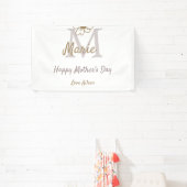 einfaches minimales Muttertags-Monogramm goldgrau Banner (InSitu)