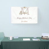einfaches minimales Muttertags-Monogramm goldgrau Banner (Messe)